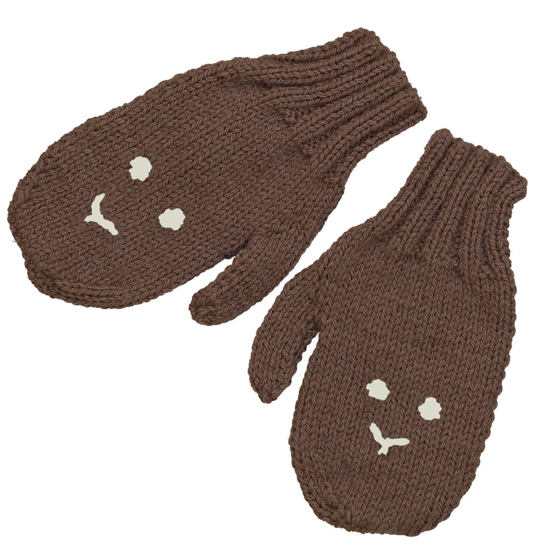 Hand Knitted Rabbit Mittens / Fudge