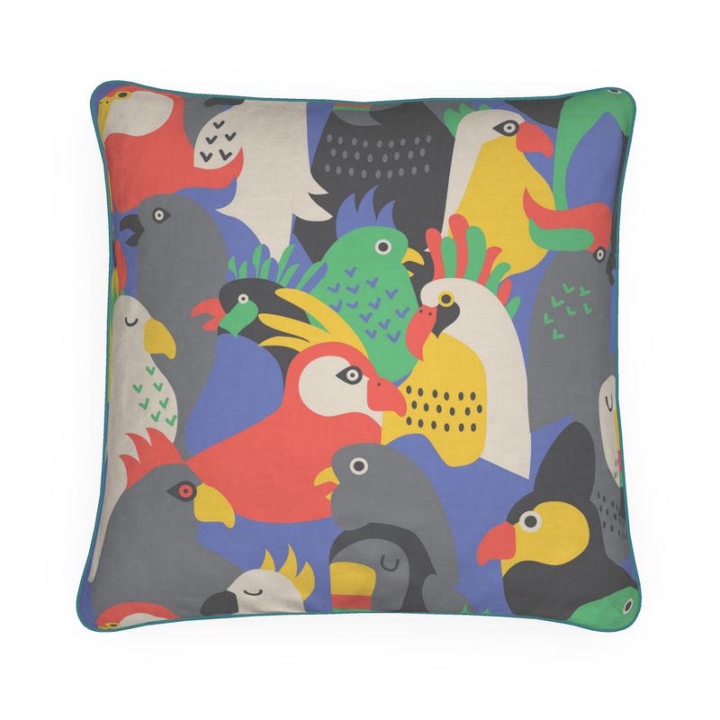 Birds Of A Feather, Cotton-Linen Cushion