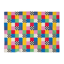 Load image into Gallery viewer, Cosy, Warm, Sherpa Fleece Checkerboard Blanket
