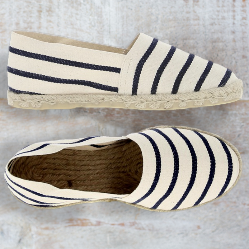 Espadrilles Cousu Main / Bleu Rayé