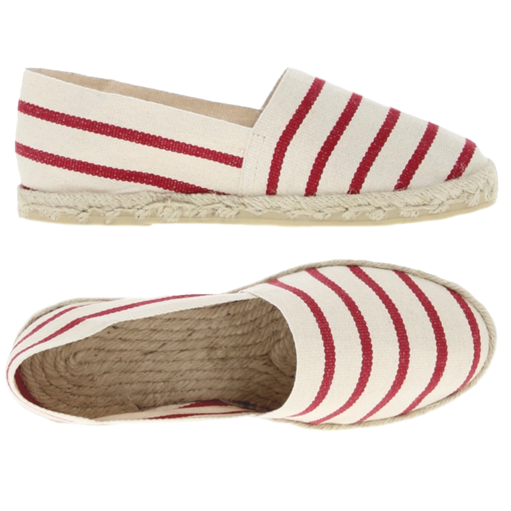 Handmade Espadrilles For Adults / Red Stripe