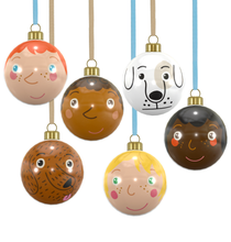 Load image into Gallery viewer, Personalised, Handmade, Designed-For-You, 100% Bone China Baubles (Pack of 1 or 3)
