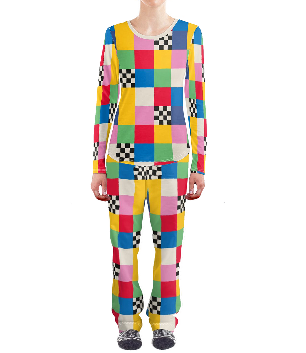 Bright, Made-To-Order Checkerboard Pyjamas