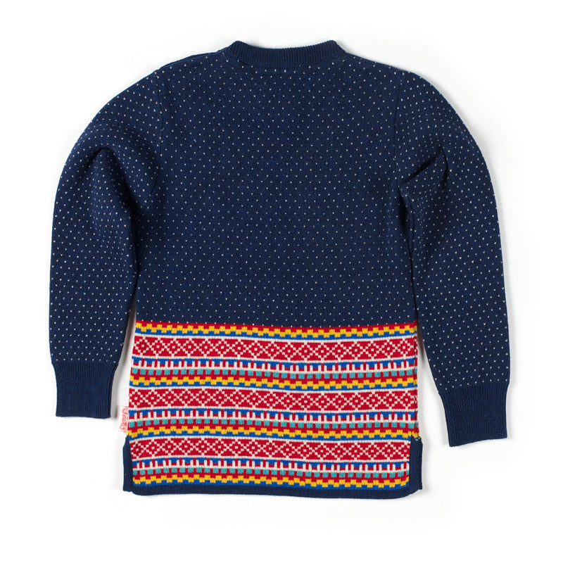 Galloway Cable Knit Jumper / Cream / Sky Blue