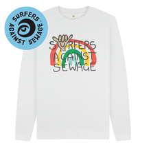 Load image into Gallery viewer, Organic Cotton Unisex Sweatshirt For Surfers Against Sewage /White
