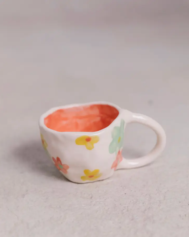 Handmade Ceramic Tea or Coffee Mug / Flower Power