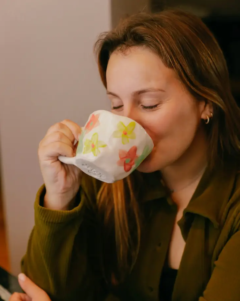 Handmade Ceramic Tea or Coffee Mug / Flower Power