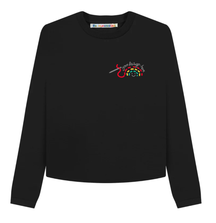 Made-For-You BeHumankind X Uma Made Hand Embroidered, 'Boxy' Organic Cotton Sweatshirt