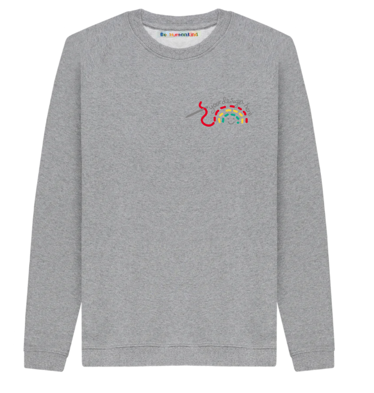 Made-For-You BeHumankind X Uma Made Hand Embroidered, Unisex Organic Cotton Sweatshirt