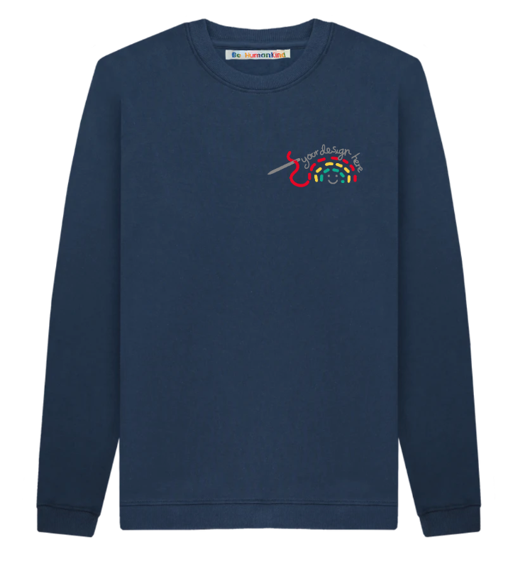 Made-For-You BeHumankind X Uma Made Hand Embroidered, Unisex Organic Cotton Sweatshirt