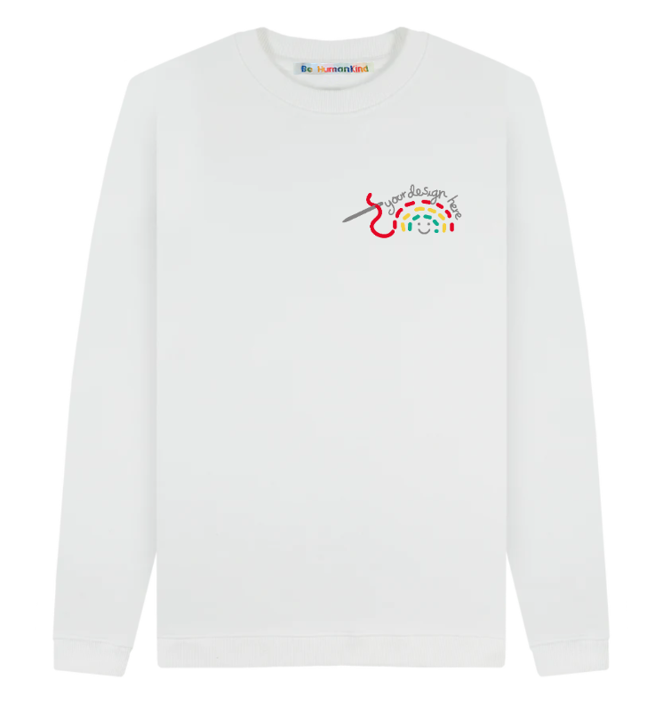 Made-For-You BeHumankind X Uma Made Hand Embroidered, Unisex Organic Cotton Sweatshirt