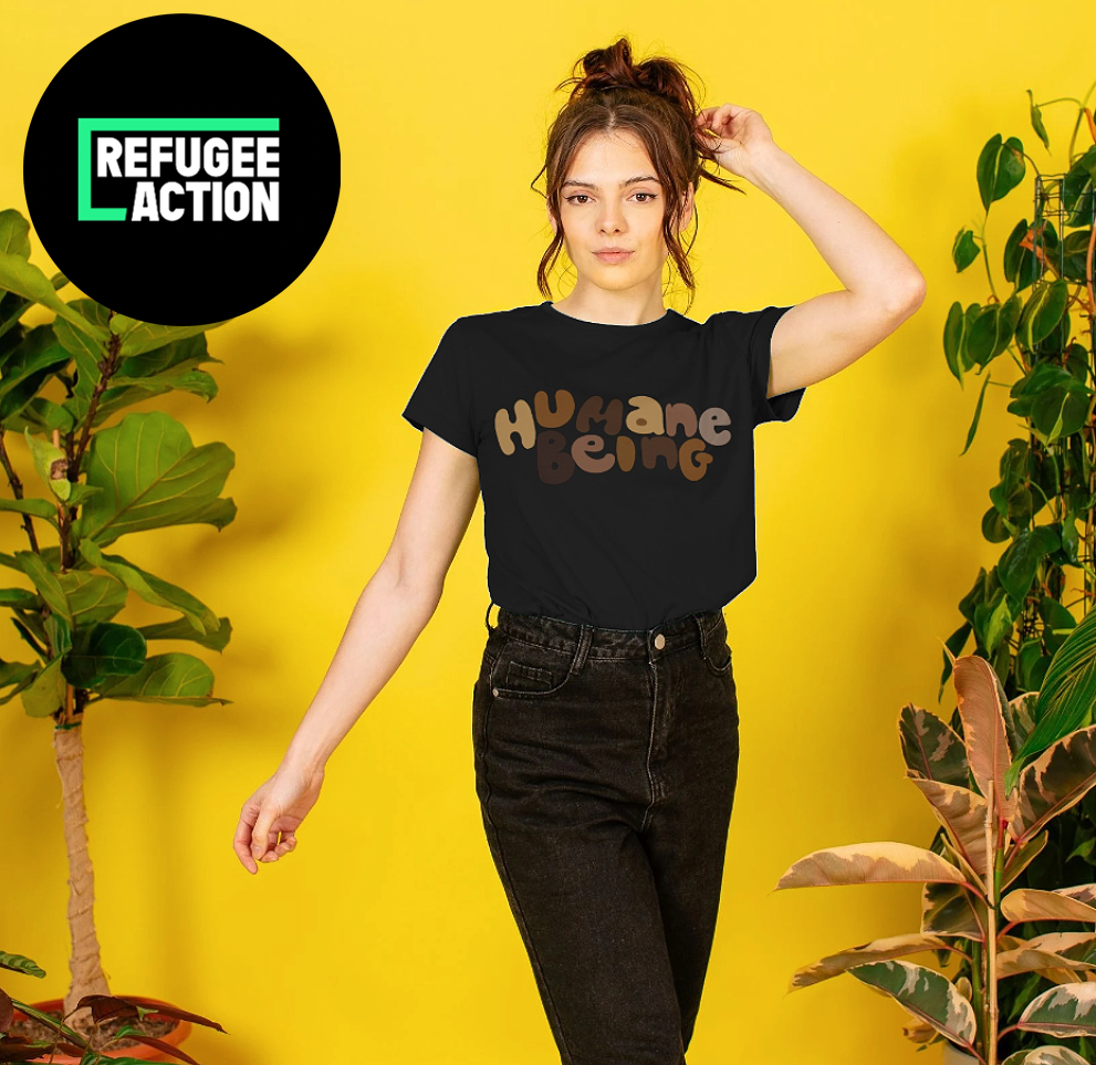 Humane Being Unisex T-Shirt For Refugee Action / Skin Tones