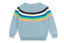 Load image into Gallery viewer, PIPELINE STRIPED YOKE Organic Cotton Knit Jumper/Light Blue
