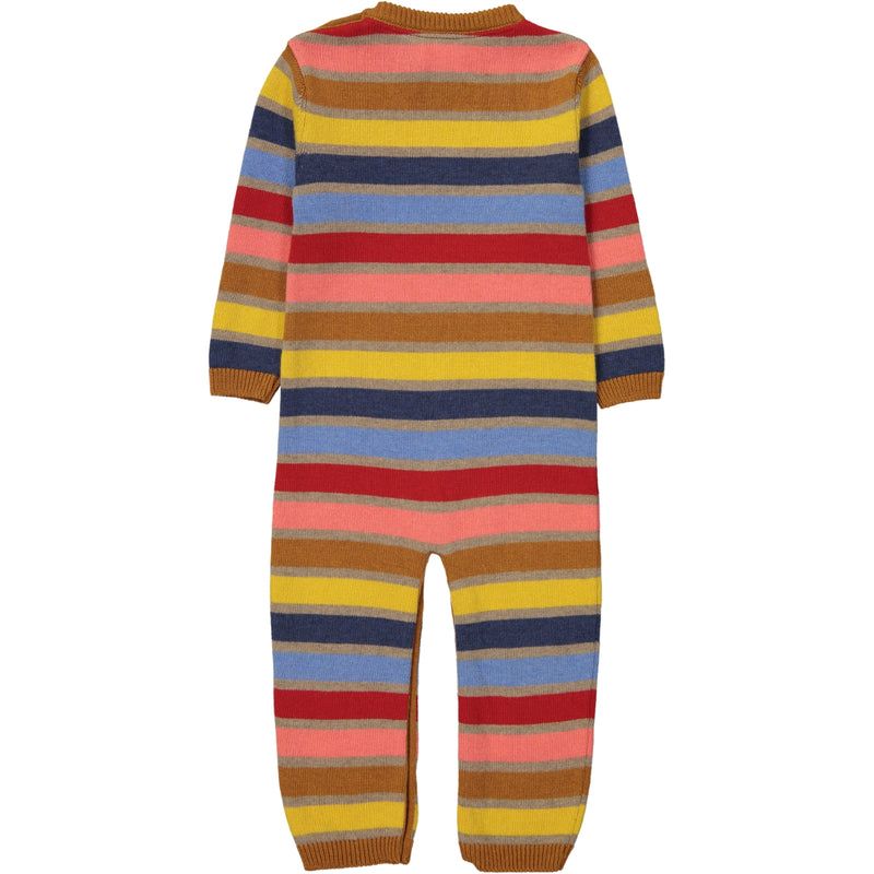 KUMIKO Tootsa Tots Knitted Romper/Toffee (Stripes)