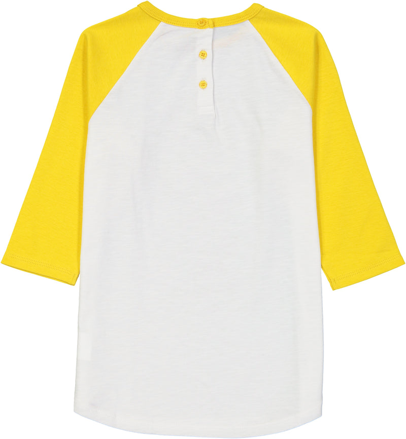 BUNDORAN Organic Cotton Raglan Sleeve T-shirt/Sun Yellow (School Bus)