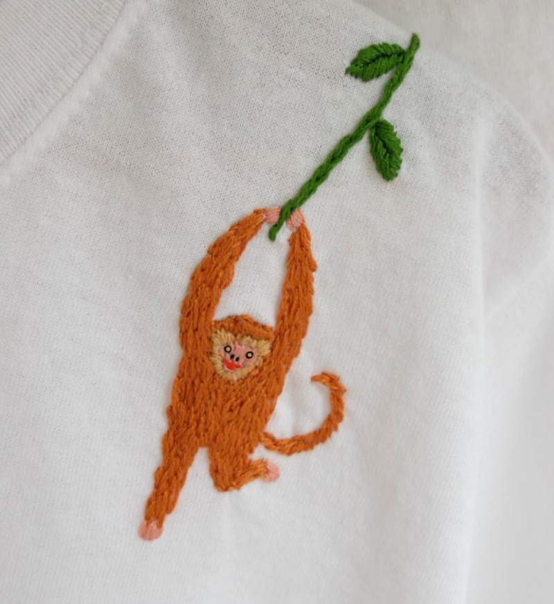 Made-For-You BeHumankind X Uma Made Hand Embroidered, Unisex Organic Cotton Sweatshirt