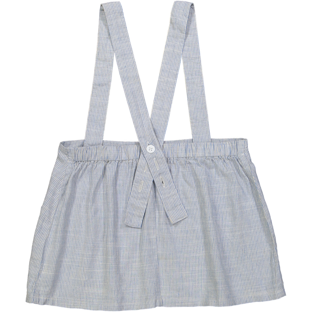 OSAKA Linen & Cotton Skirt with braces /Periwinkle
