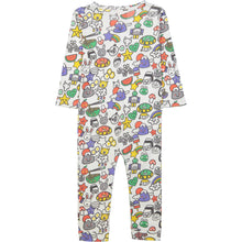 Load image into Gallery viewer, POKETTO All over printed Tootsa Tots romper/White
