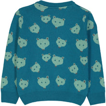 Load image into Gallery viewer, QUEBEC Baby Tots Jacquard Pique Knit Jumper/Stormy Blue (Bears)
