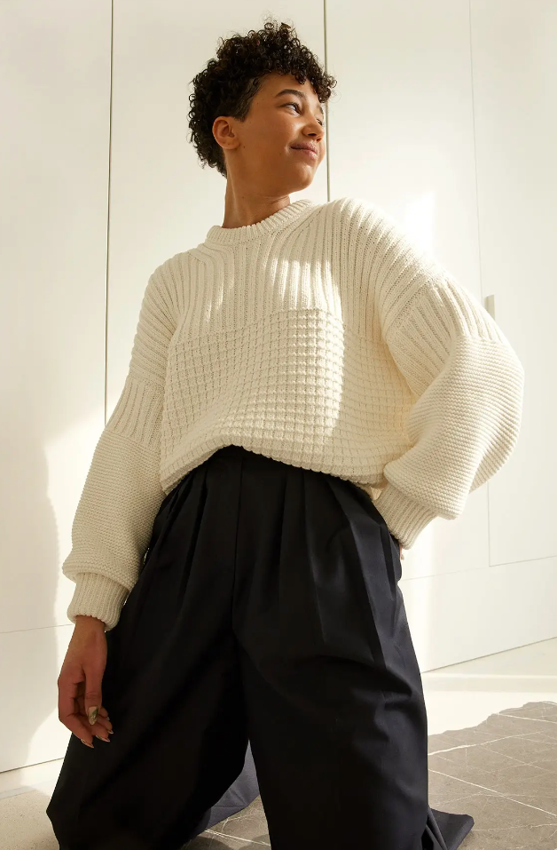 Delčia 100% Cotton, One-Size, Knit Jumper/Off-White