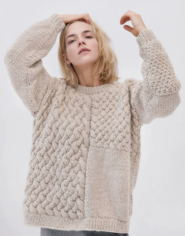 HeartBreaker Alpaca and Lambswool Handknitted Jumper / Beige