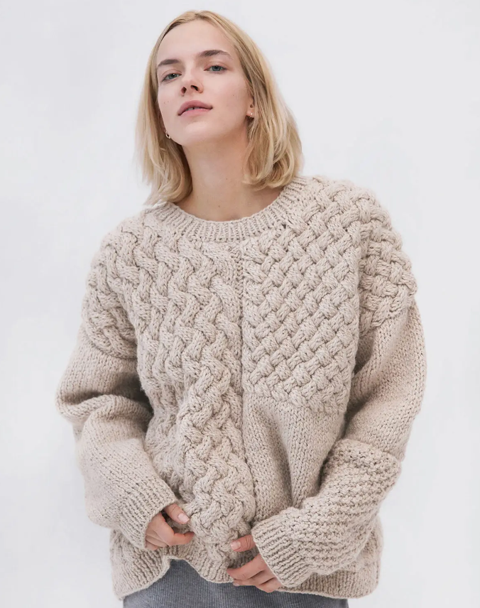 HeartBreaker Alpaca and Lambswool Handknitted Jumper / Beige