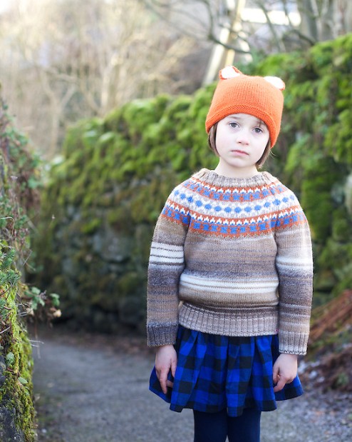 Hand Knitted Fox Hat / Marmalade