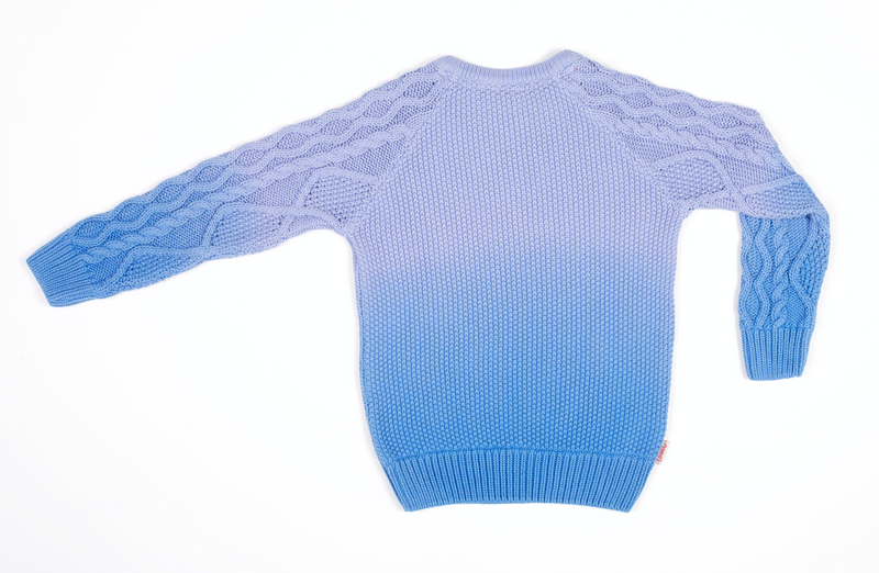 Fade Organic Cotton Cable Knit Jumper/ Blue