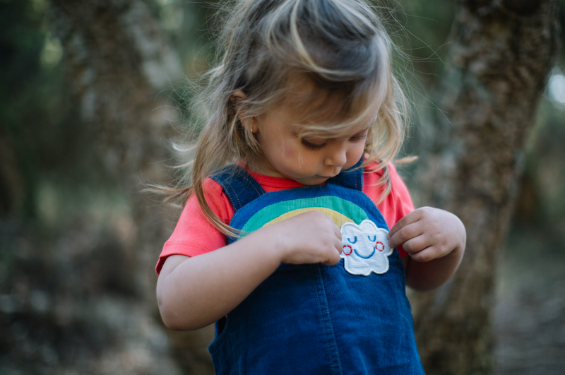 OVER THE RAINBOW Baby corduroy Pinafore Dress/ Petrol Blue