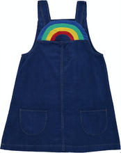 Load image into Gallery viewer, OVER THE RAINBOW corduroy Pinafore Dress/ Petrol Blue
