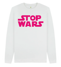 Load image into Gallery viewer, Stop Wars Cotton Sweatshirt For CND / Fluro Pink On White
