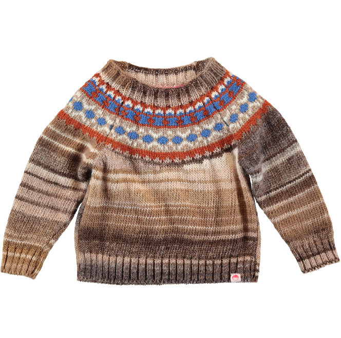 Grampion Fairisle Yoke Knit Jumper / Outmeal