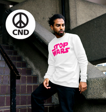 Load image into Gallery viewer, Stop Wars Cotton Sweatshirt For CND / Fluro Pink On White
