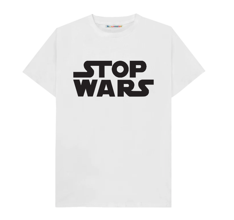 Kids Stop Wars Organic Cotton T-Shirt For War Child/ Black