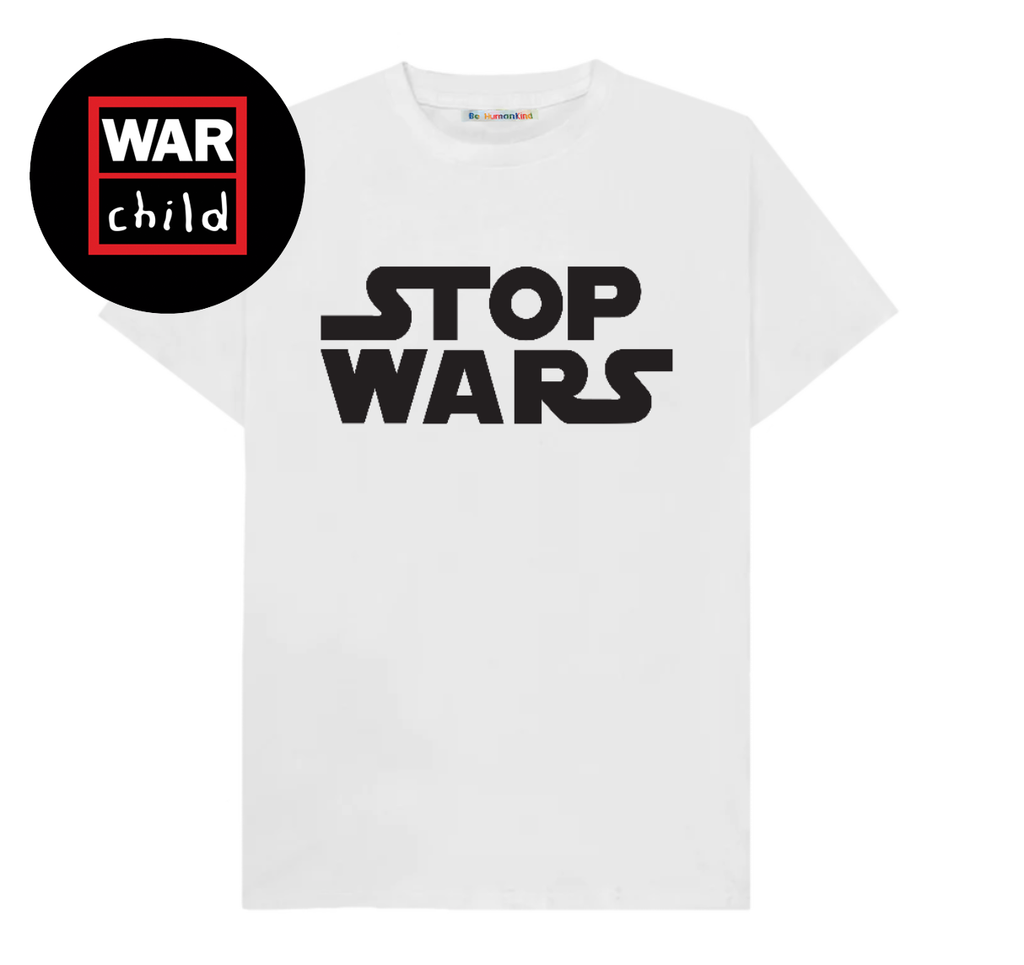 Kids Stop Wars Organic Cotton T-Shirt For War Child/ Black