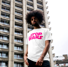 Load image into Gallery viewer, Stop Wars Organic Cotton T-Shirt For War Child / Fluro Pink
