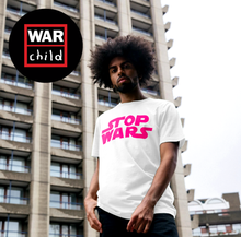 Load image into Gallery viewer, Stop Wars Organic Cotton T-Shirt For War Child / Fluro Pink
