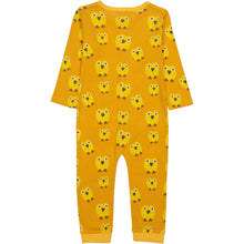 Load image into Gallery viewer, SASKATOON All over printed Tootsa Tots romper/Mustard (Owls)
