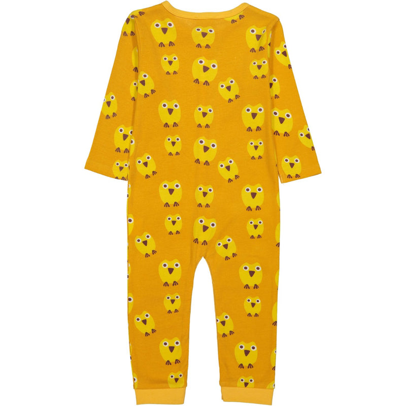 SASKATOON All over printed Tootsa Tots romper/Mustard (Owls)