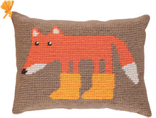 Load image into Gallery viewer, Handmade Tapestry Cushion/Fox in Boots
