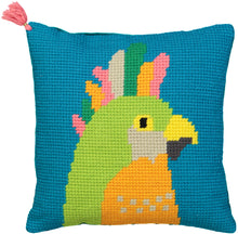 Load image into Gallery viewer, Handmade Tapestry Cushion/Parrot
