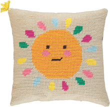 Load image into Gallery viewer, Handmade Tapestry Cushion/Sun
