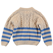 Load image into Gallery viewer, Galloway Cable Knit Jumper / Cream / Sky Blue
