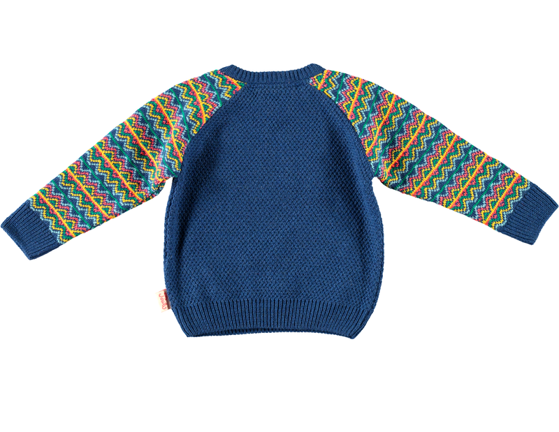 VICTORIA PEAK jacquard pique knit jumper/Moonlight Blue