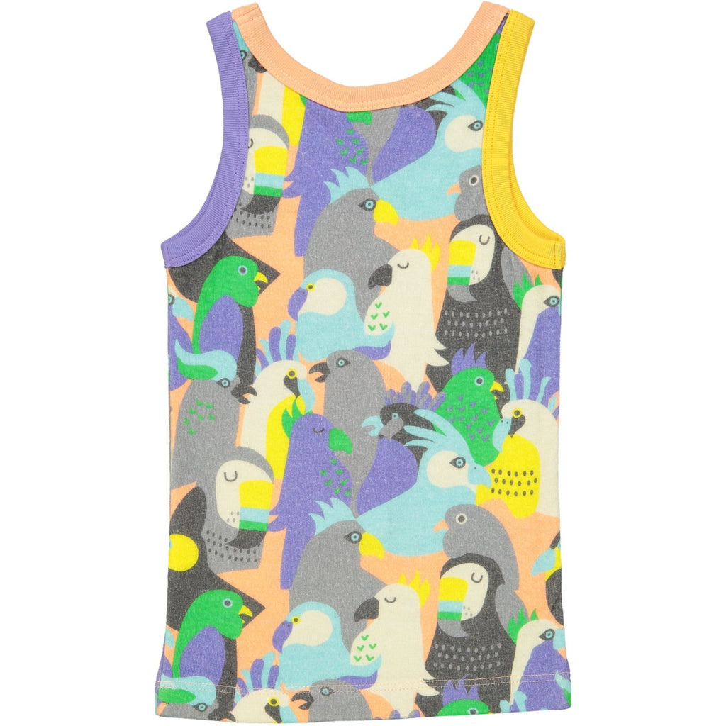 VITORIA all over printed vest top/Coral (Birds of a Feather)