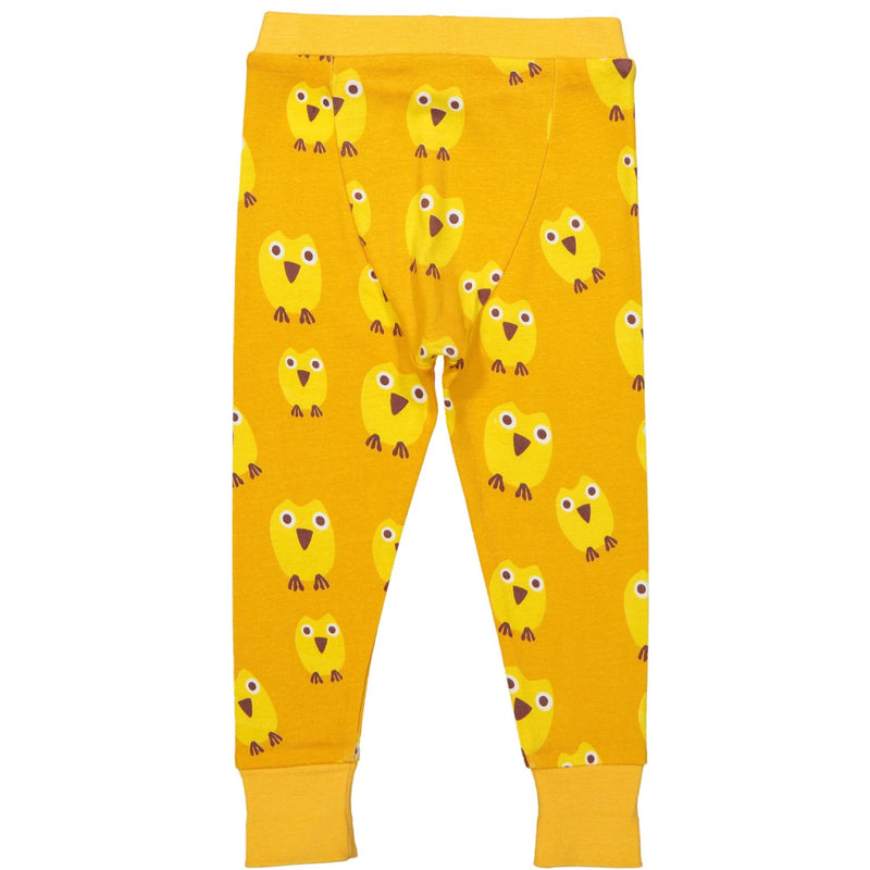 WINNIPEG baby 1x1 Rib Leggings/Mustard (owls)