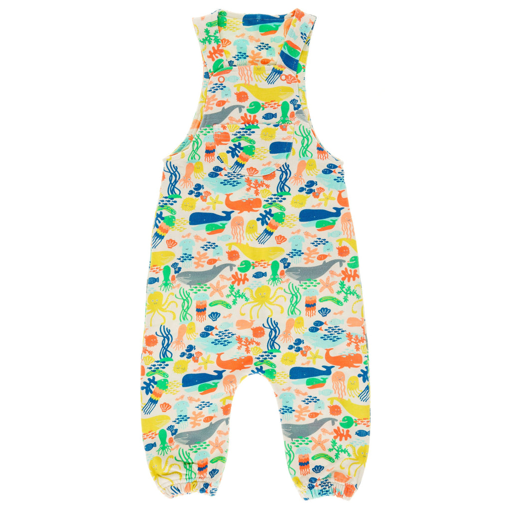 ANCHOR POINT Tots Organic Cotton Jersey Dungarees/Multicoloured (Under The Sea) 