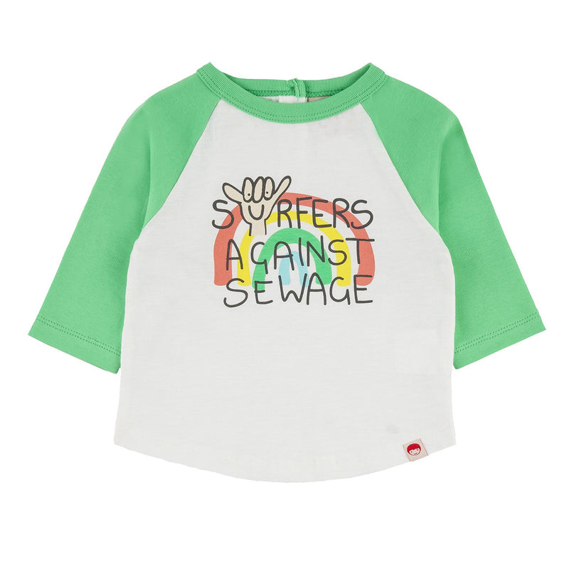 BUNDORAN Tots Organic Cotton Raglan Sleeve T-shirt/Apple Green (SAS) 