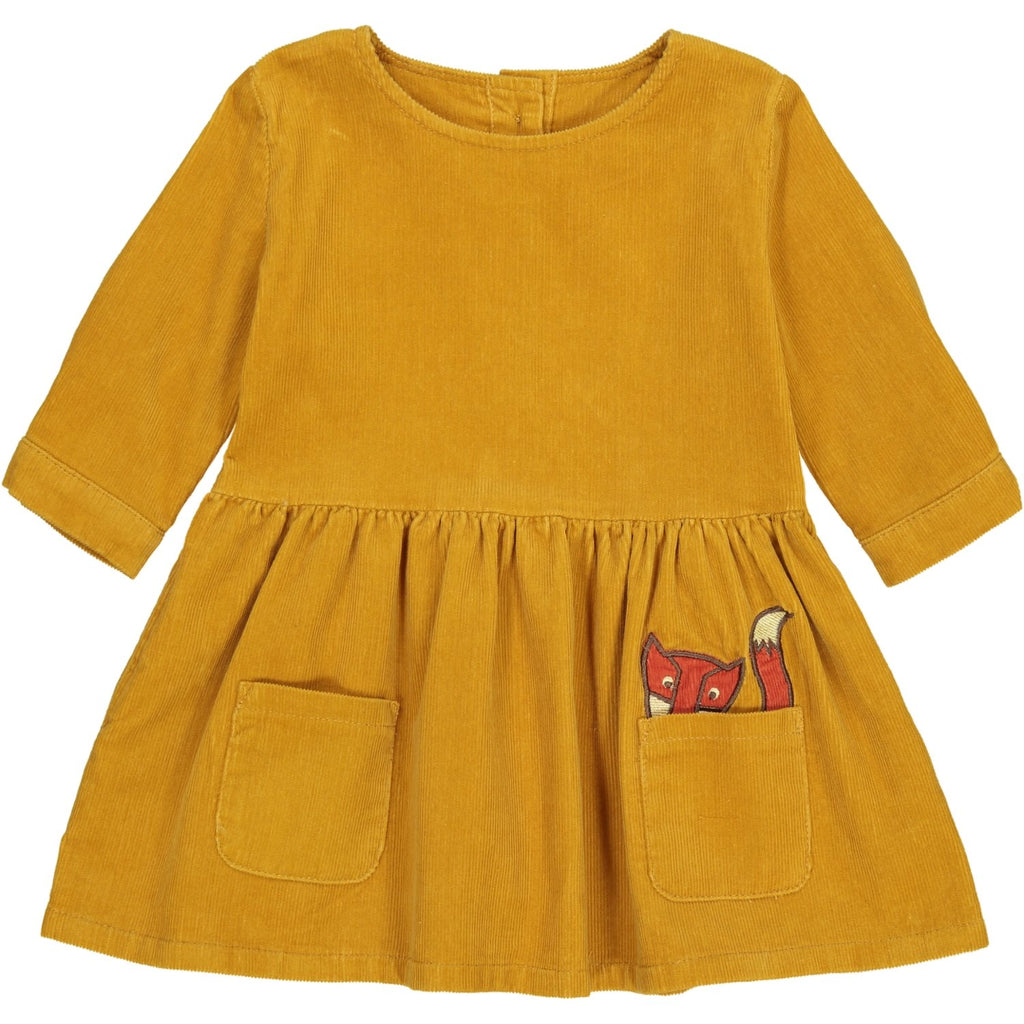 TOOTSA CLASSIC BABY UNISEX CORDUROY SMOCK DRESS/Mustard 
