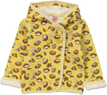 Load image into Gallery viewer, HEDGEHOG Baby Unisex Quilted Organic Cotton Hooded Sweatshirt/Mustard 
